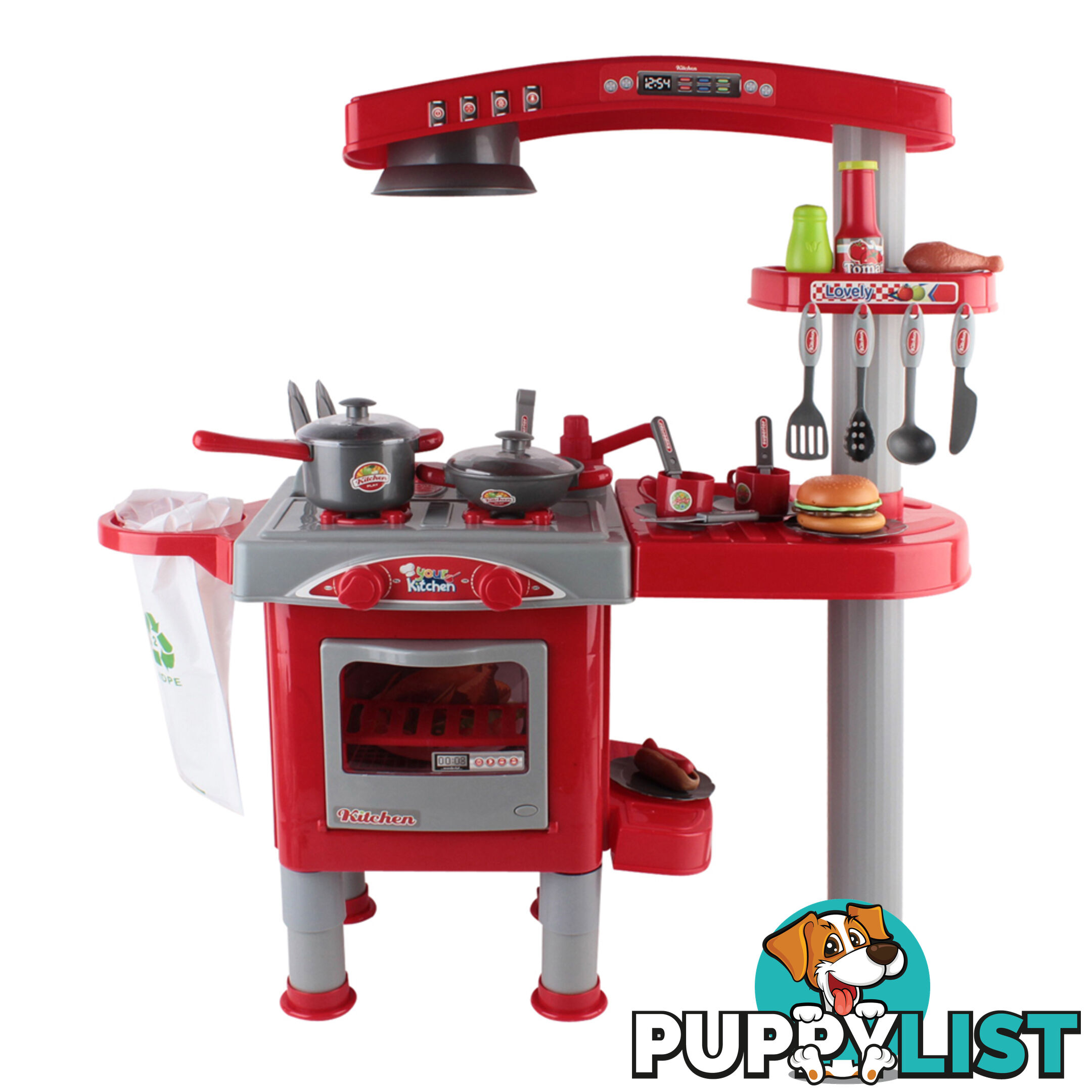 Kitchen Pretend Play Set Red