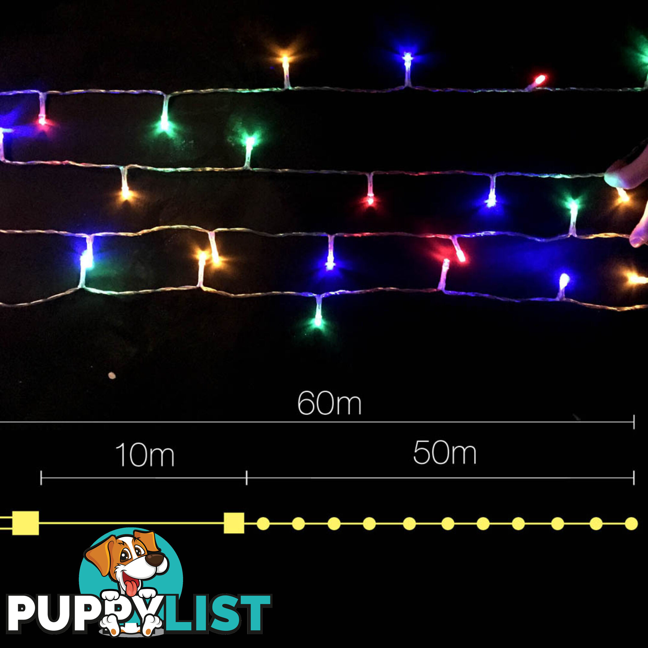 500 LED Christmas String Lights Multi Colour