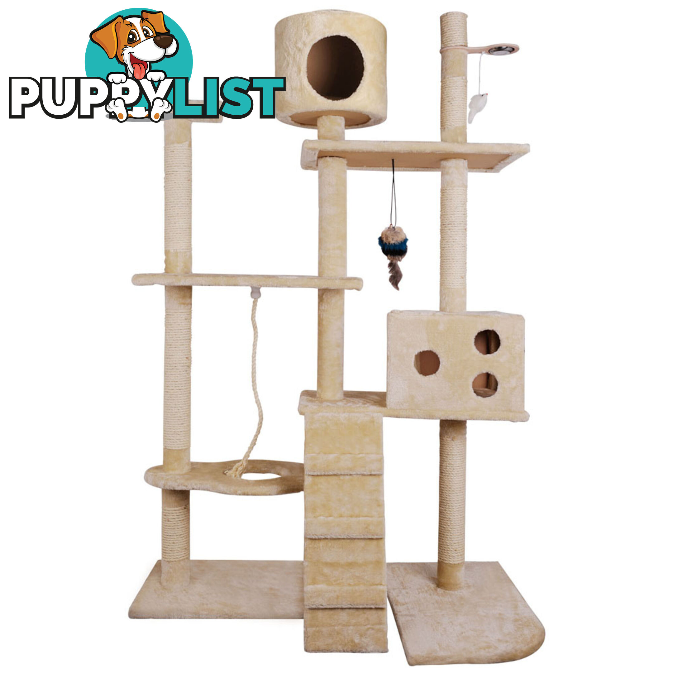 Cat Scratching Poles Post Furniture Tree 170cm Beige