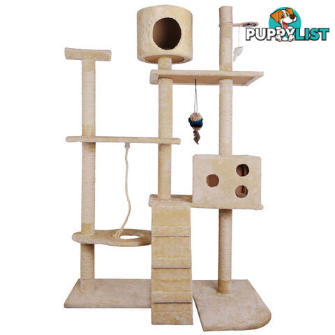 Cat Scratching Poles Post Furniture Tree 170cm Beige