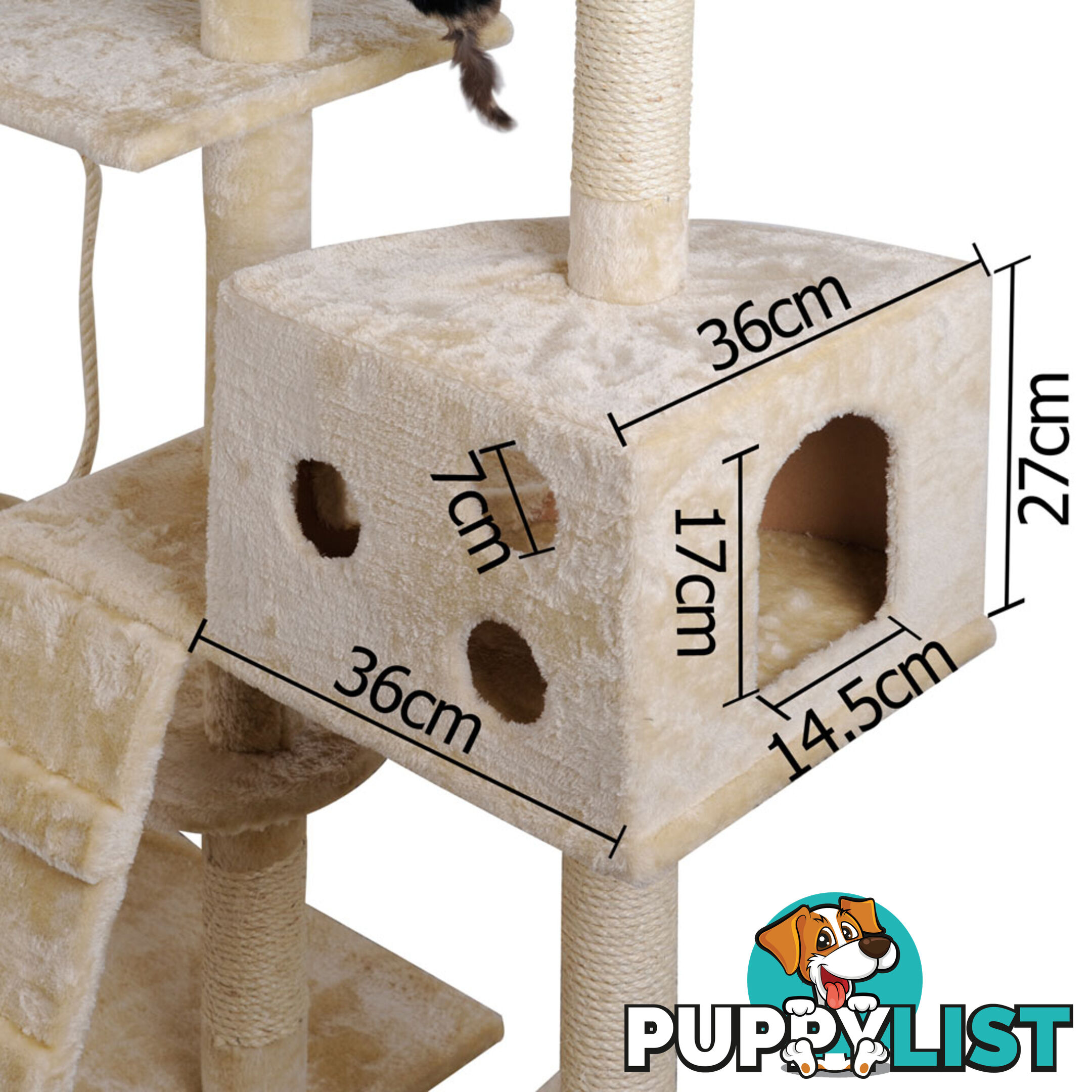 Cat Scratching Poles Post Furniture Tree 170cm Beige