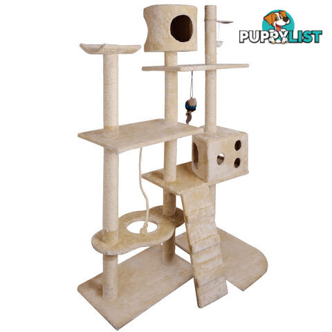 Cat Scratching Poles Post Furniture Tree 170cm Beige