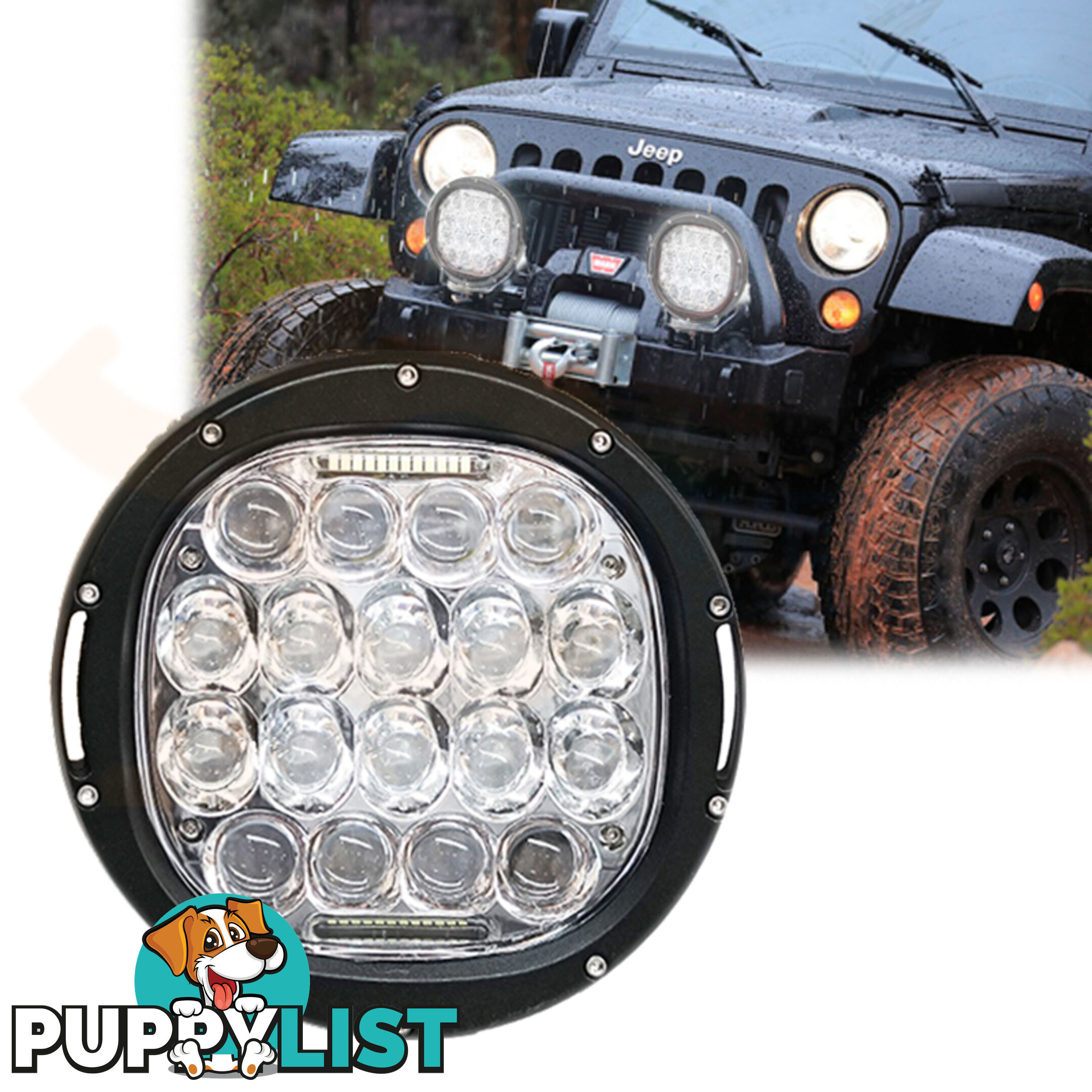 PAIR 185W CREE LED Driving Light Offroad Spotlights DRL Replace HID Bar 96W Blk