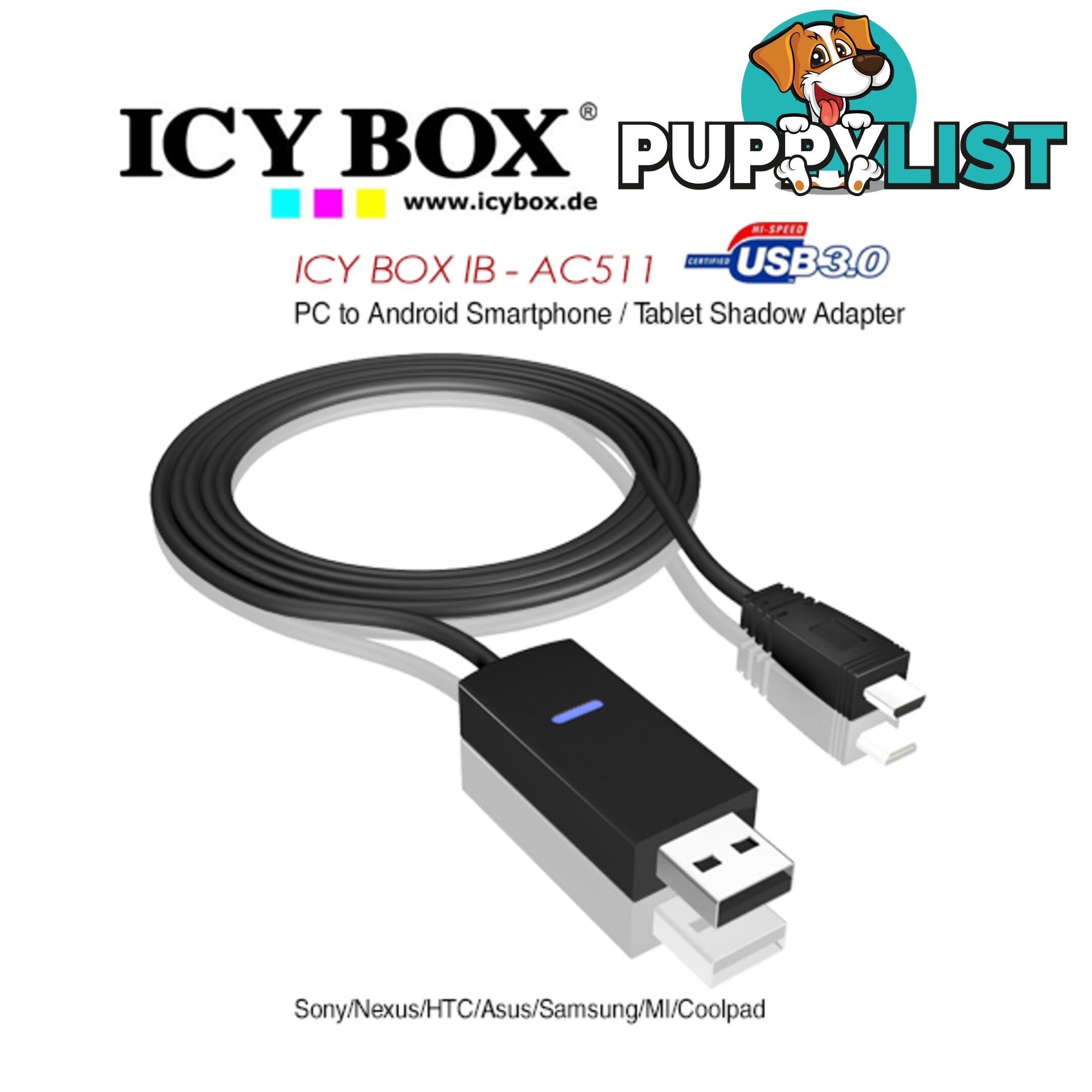 ICY BOX (IB - AC511) PC to Android Smartphone / Tablet Shadow Adapter