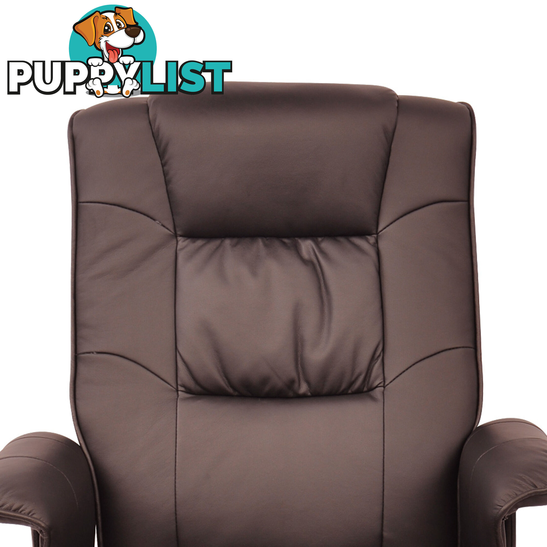 PU Leather Lounge Recliner Chair Ottoman Chocolate