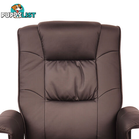 PU Leather Lounge Recliner Chair Ottoman Chocolate