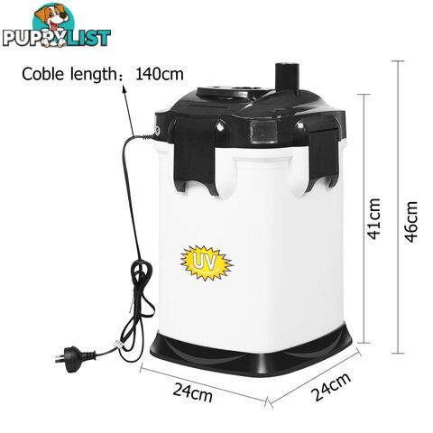 Aquarium Fish Tank External Canister Filter 2200LPH White