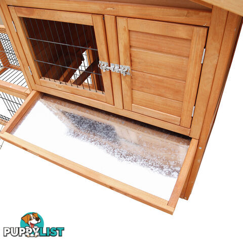 Double Storey Pet Hutch with Under Run Green