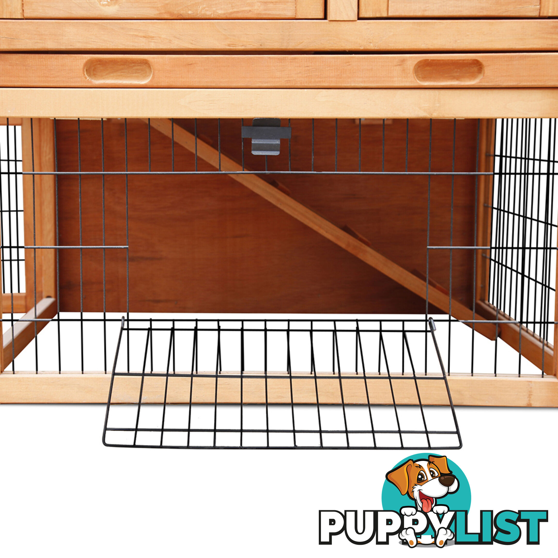 Double Storey Pet Hutch with Under Run Green