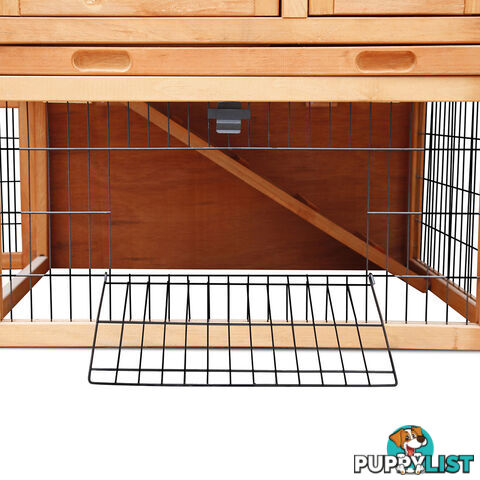 Double Storey Pet Hutch with Under Run Green