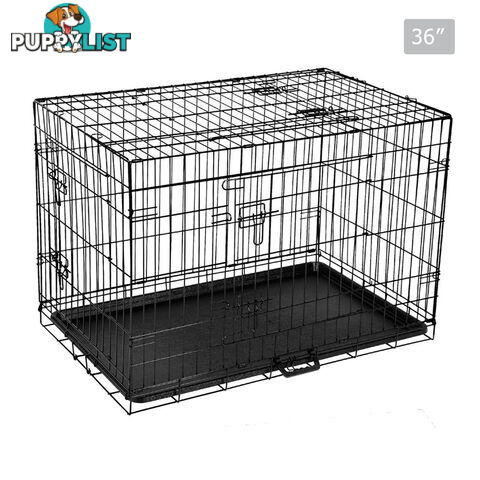 Metal Collapsible Dog Cage 36IN