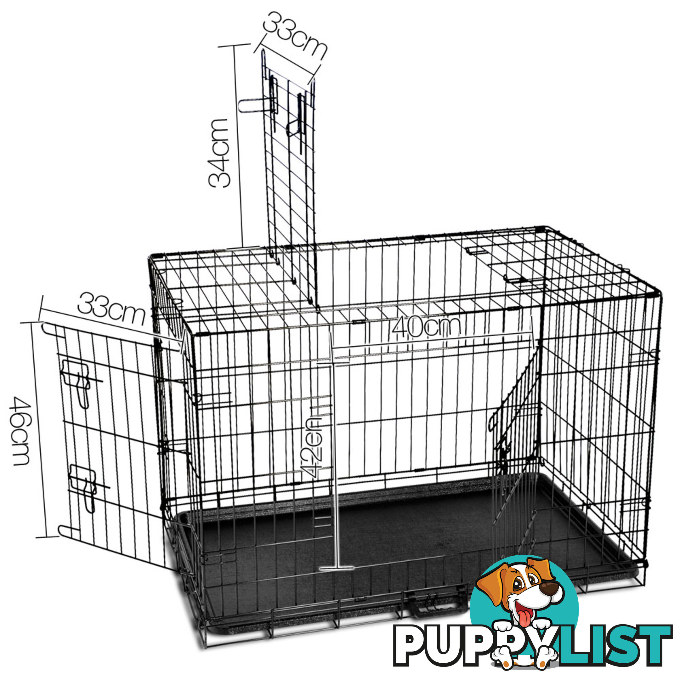 Metal Collapsible Dog Cage 36IN