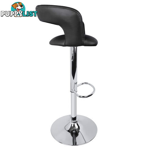 Set of 2 PU Leather Kitchen Bar Stool Black