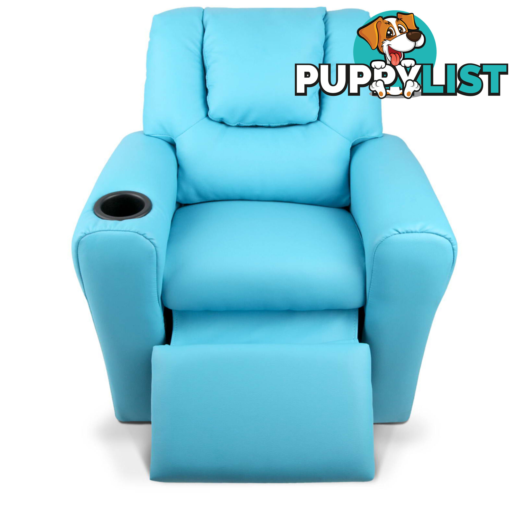 Kids Padded PU Leather Recliner Chair  - Blue