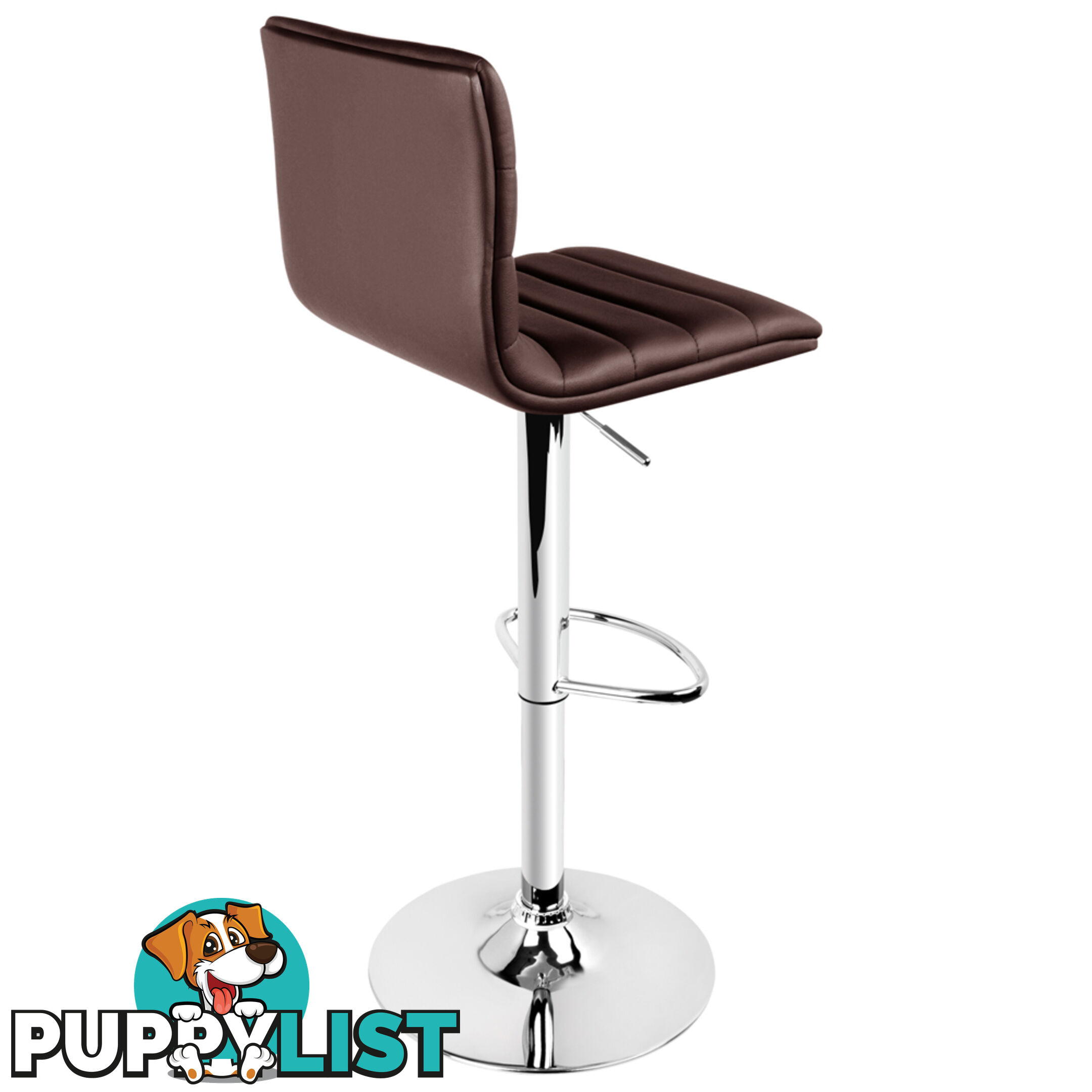 Set of 2 PU Leather Kitchen Bar Stool Chocolate