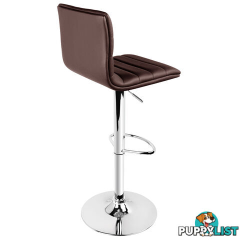 Set of 2 PU Leather Kitchen Bar Stool Chocolate