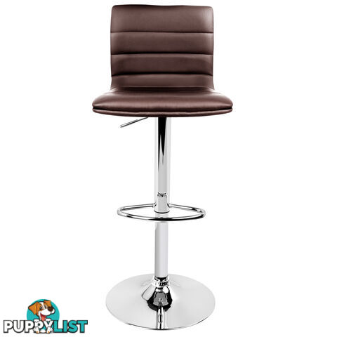 Set of 2 PU Leather Kitchen Bar Stool Chocolate