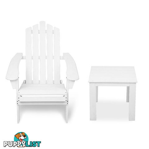 Adirondack Foldable Deck Chair & Side Table Set