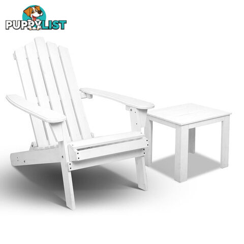 Adirondack Foldable Deck Chair & Side Table Set