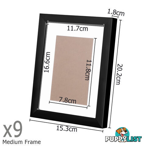 23 pcs Photo Frames Set Wall Black