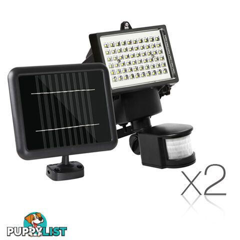 Set of 2 LED Solar Sensor Light 60 SMD