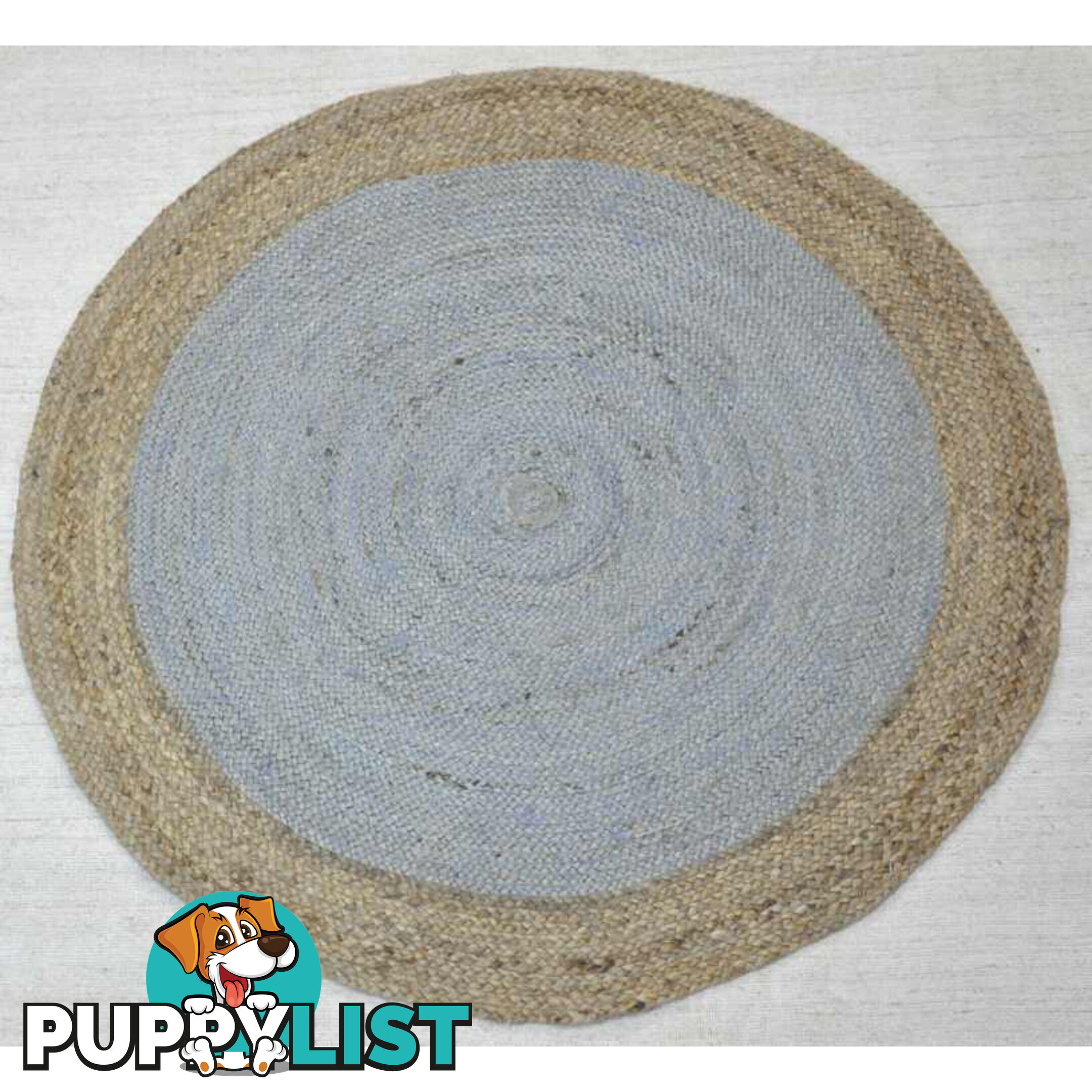 Jute Round Grey Rug Grey & Natural 200x200cm