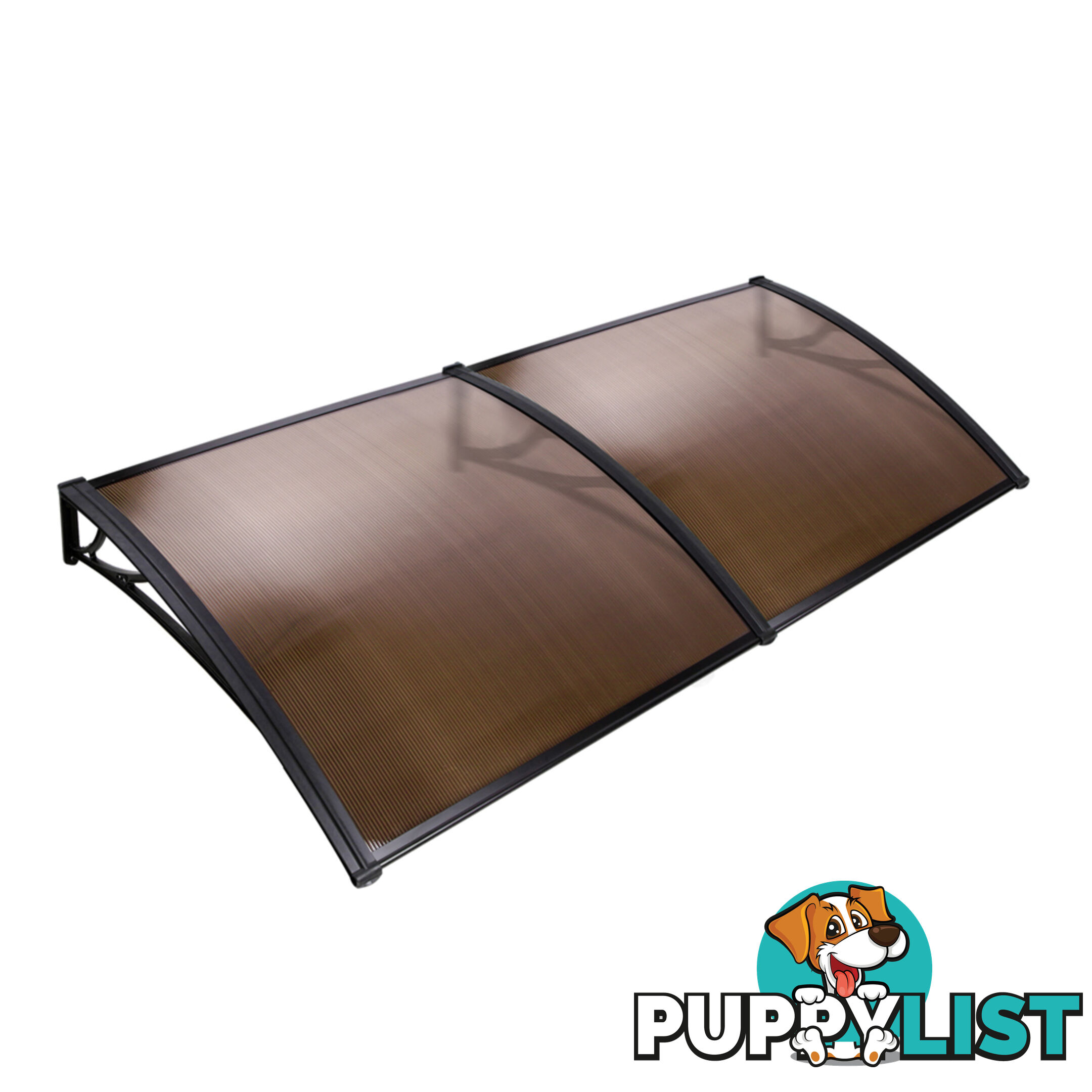 DIY Window Door Awning Cover Brown 100 x 200cm