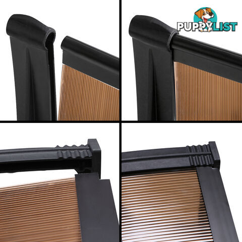 DIY Window Door Awning Cover Brown 100 x 200cm