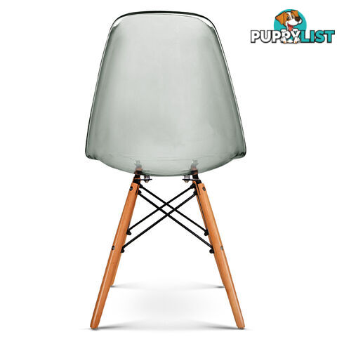 Set of 4 Replica Eames Dining Chairs - Transparent Grey