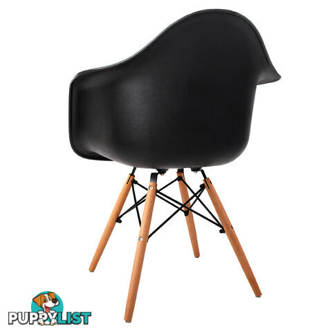 Set of 2 Replica Eames Cafe Chairs Beech Black