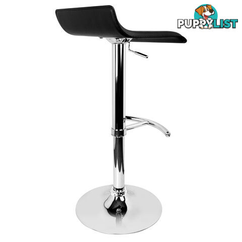 Set of 2 PVC Leather Kitchen Bar Stool Black