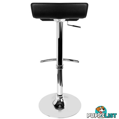 Set of 2 PVC Leather Kitchen Bar Stool Black