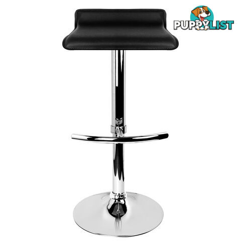 Set of 2 PVC Leather Kitchen Bar Stool Black