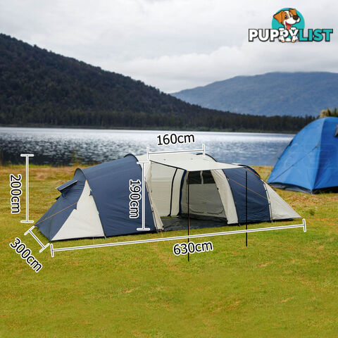 12 Person Family Camping Tent Navy Grey