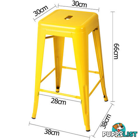 Set of 4 Replica Tolix Kitchen Bar Stool 66cm Yellow