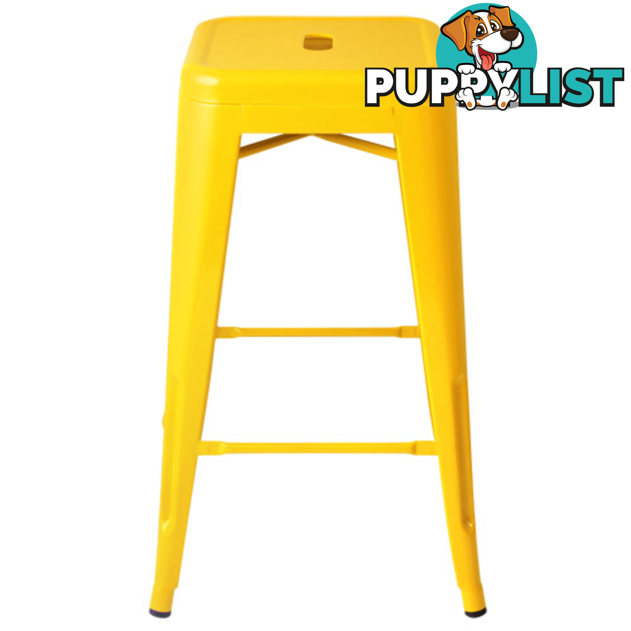 Set of 4 Replica Tolix Kitchen Bar Stool 66cm Yellow