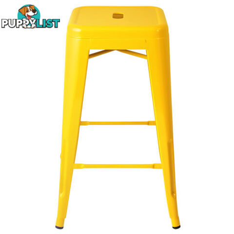 Set of 4 Replica Tolix Kitchen Bar Stool 66cm Yellow