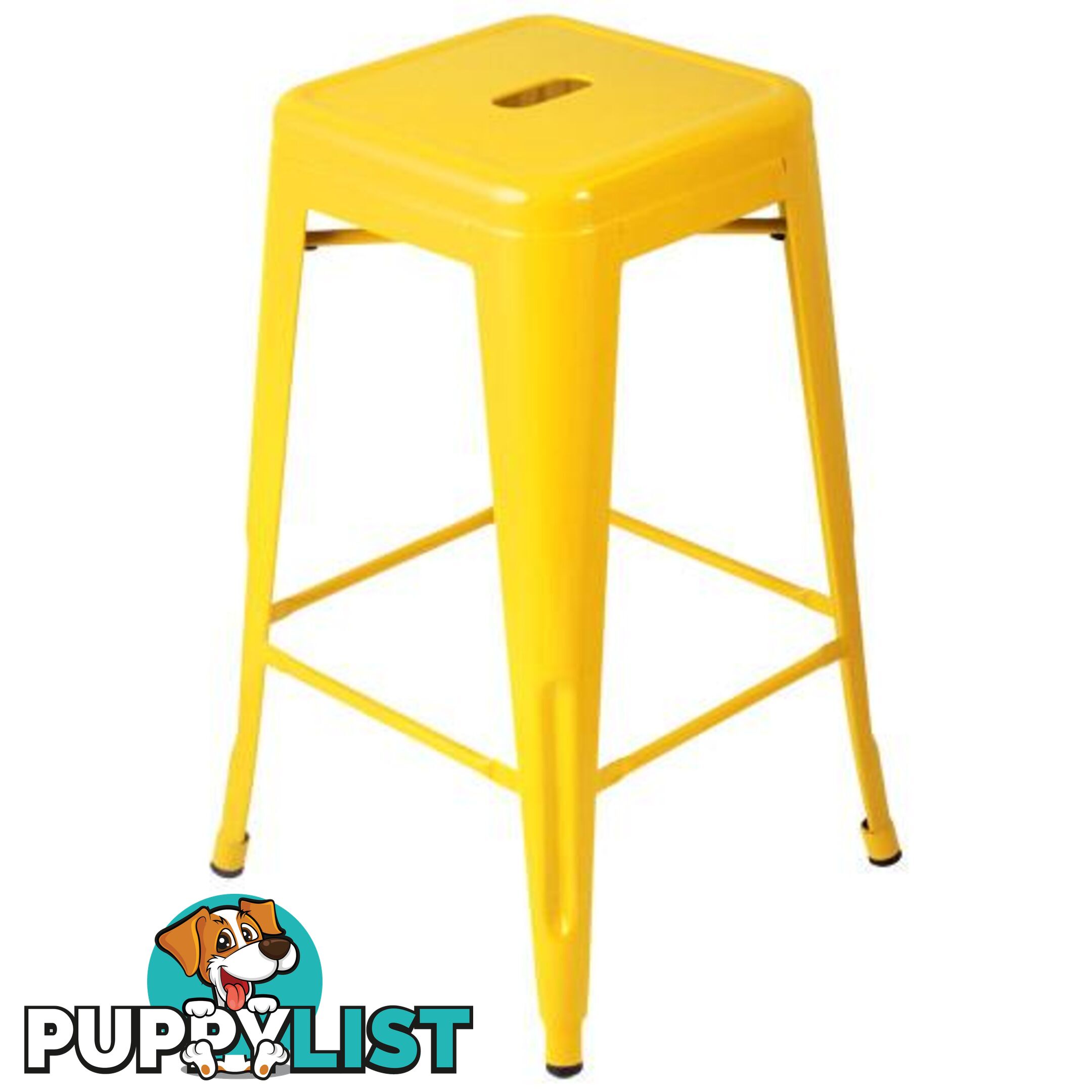 Set of 4 Replica Tolix Kitchen Bar Stool 66cm Yellow