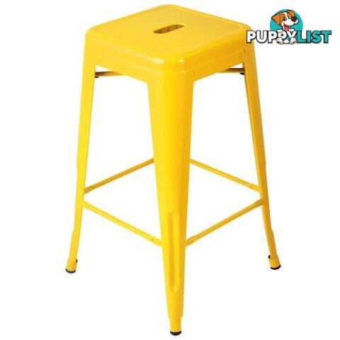 Set of 4 Replica Tolix Kitchen Bar Stool 66cm Yellow