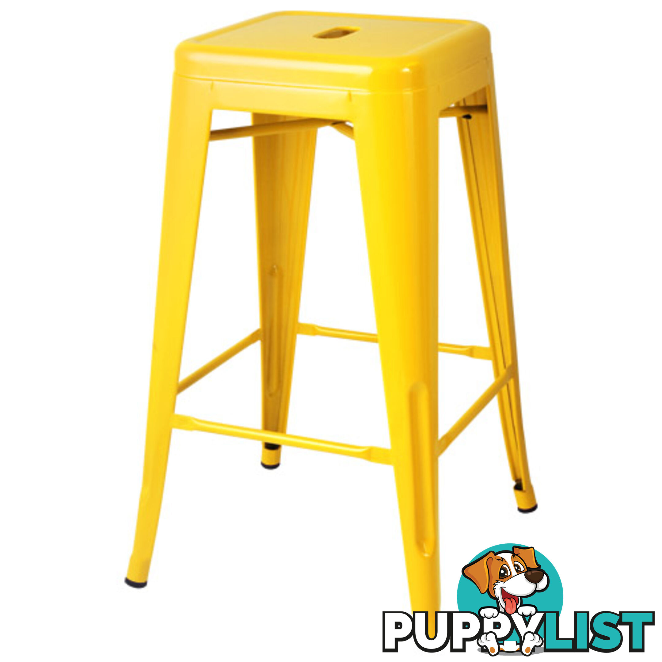 Set of 4 Replica Tolix Kitchen Bar Stool 66cm Yellow