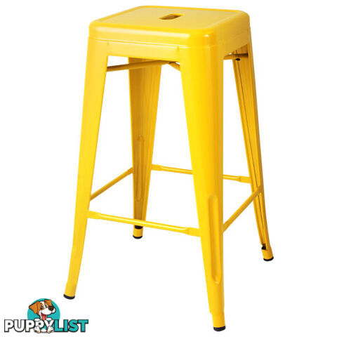 Set of 4 Replica Tolix Kitchen Bar Stool 66cm Yellow