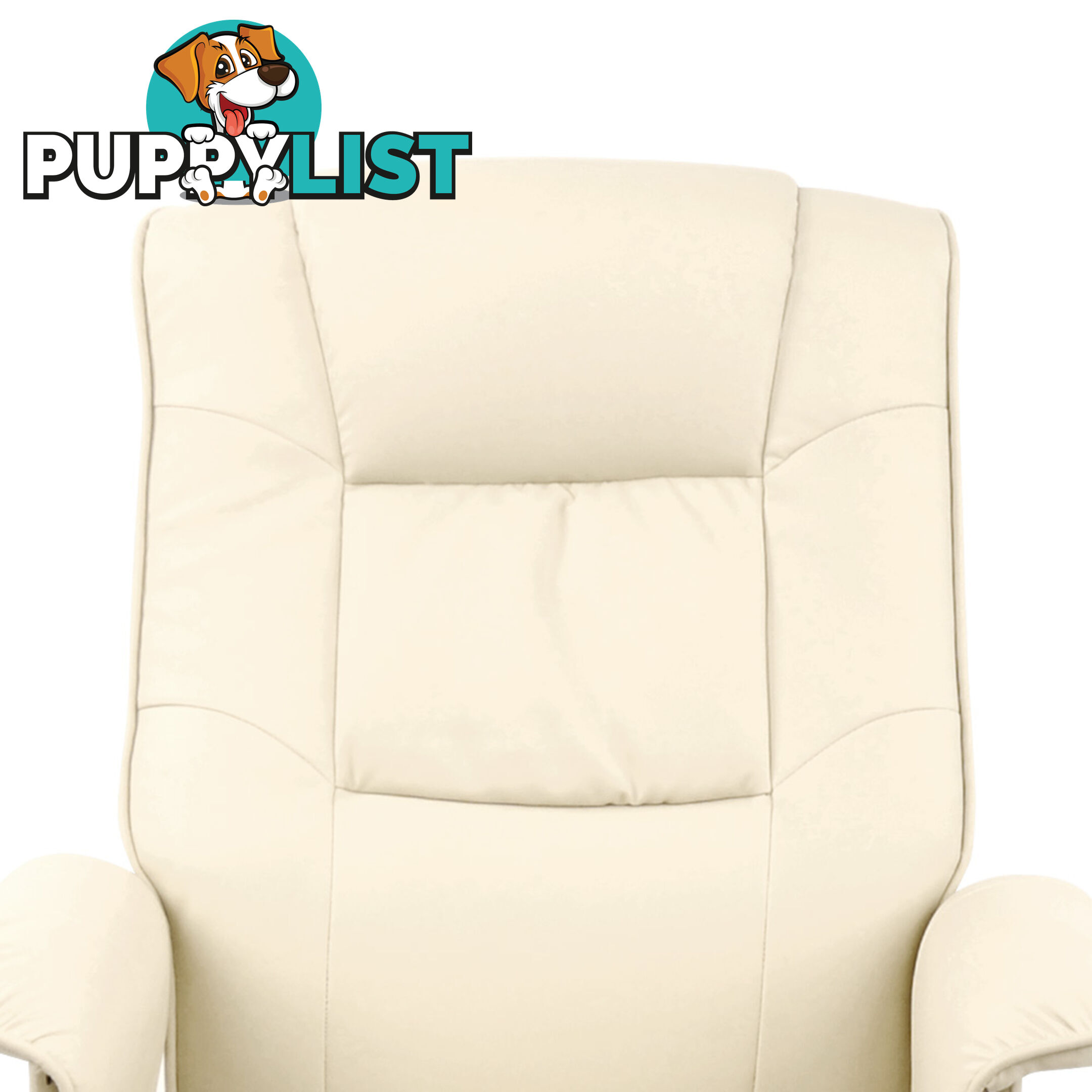 PU Leather Lounge Recliner Chair Ottoman Beige