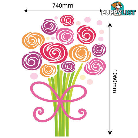 Extra Large Size Bouquet of Flowers Wall Stickers - Totally Movable