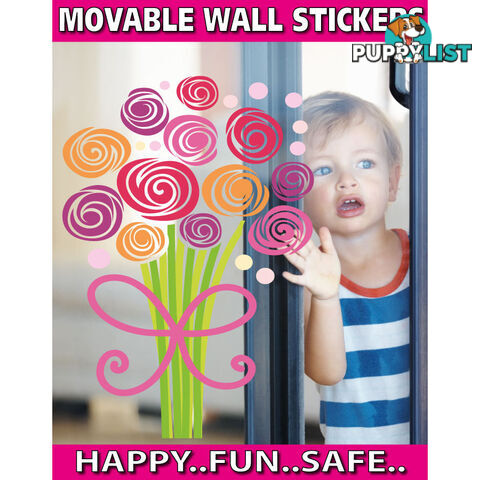 Extra Large Size Bouquet of Flowers Wall Stickers - Totally Movable