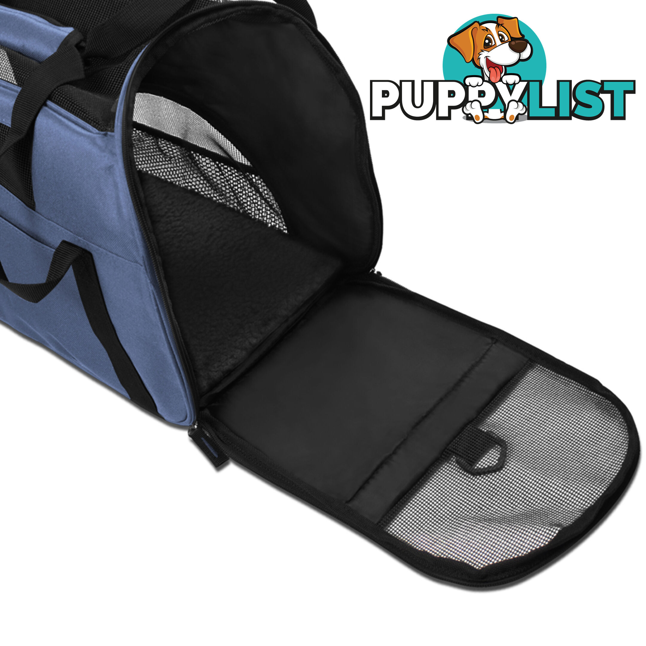 Portable Pet Carrier with Safety Leash - Blue