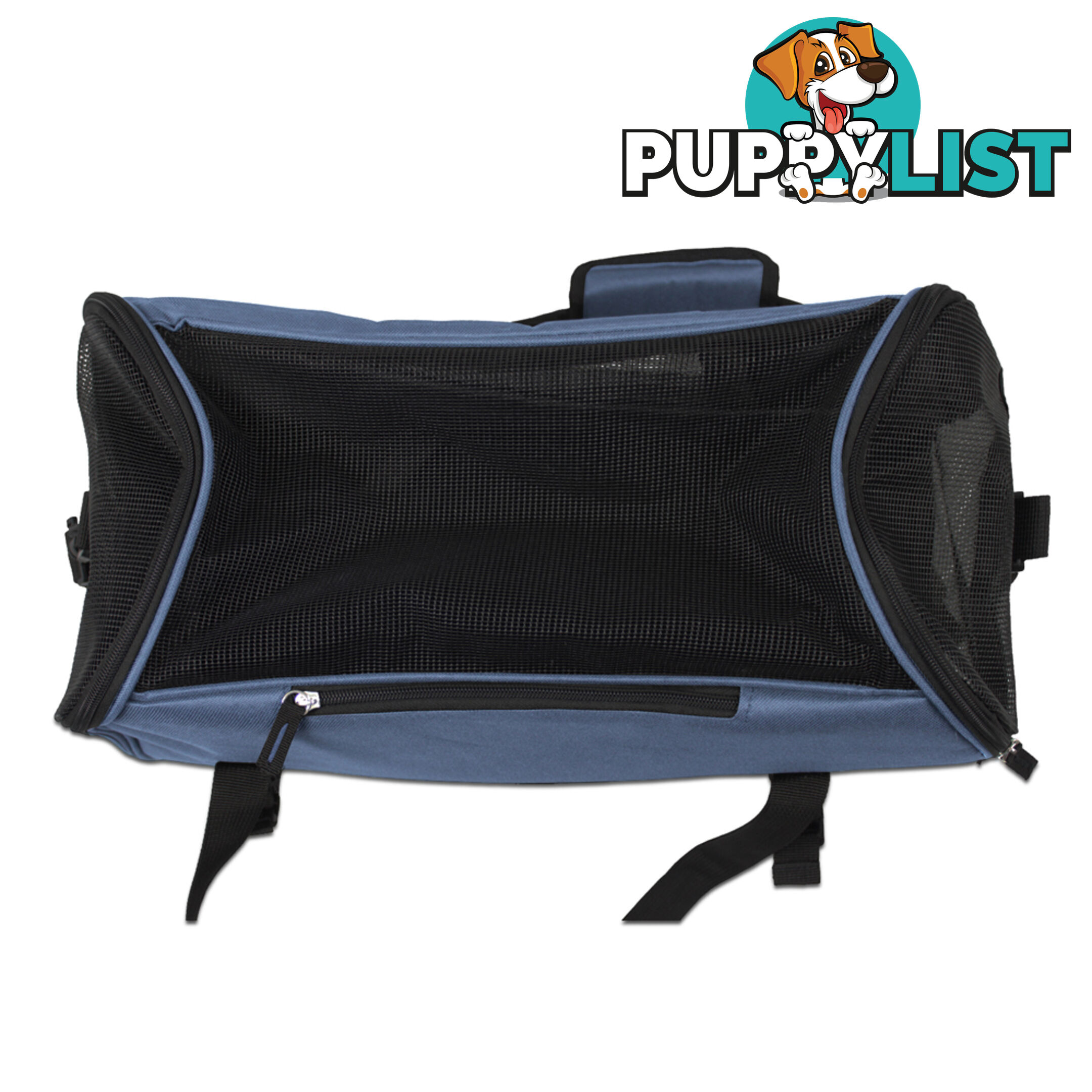 Portable Pet Carrier with Safety Leash - Blue