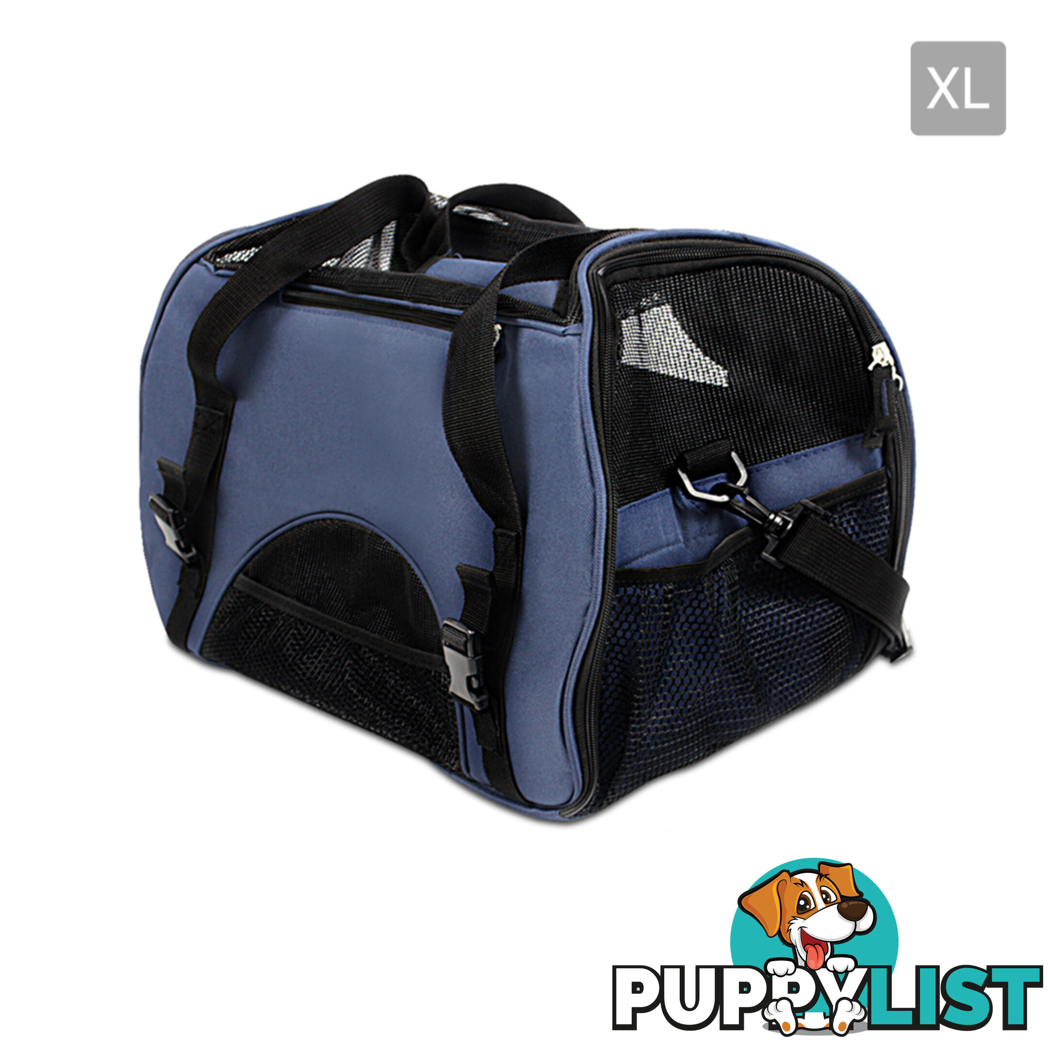 Portable Pet Carrier with Safety Leash - Blue