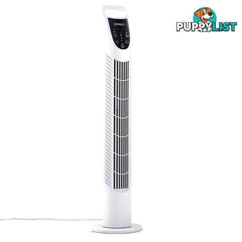 3 Speed Tower Fan  with Remote Control - White