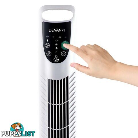 3 Speed Tower Fan  with Remote Control - White