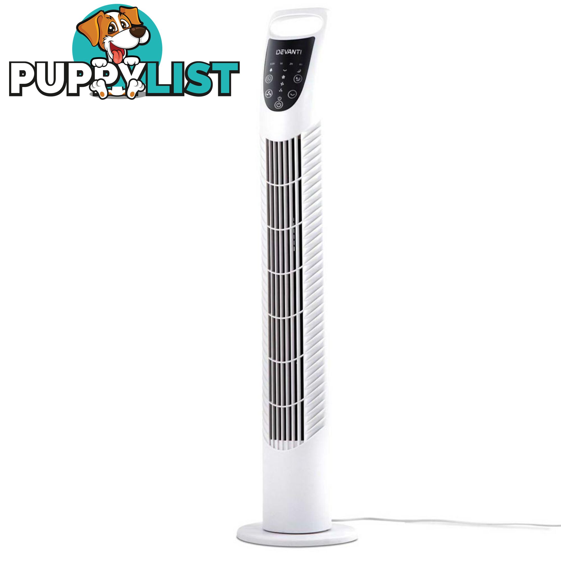 3 Speed Tower Fan  with Remote Control - White